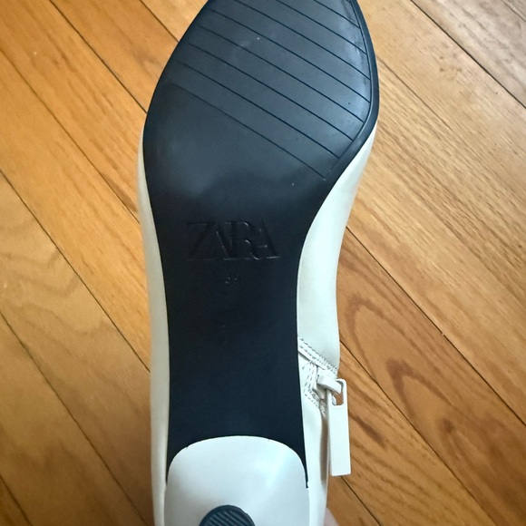 Zara Cream Kitten Heel Booties - Picture 5 of 5